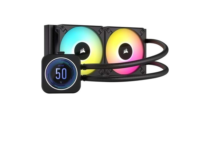 CORSAIR 240MM H100I ELITE LCD XT CW-9060074-WW RGB LCD EKRANLI AM5-1851P SIVI SOĞUTMALI İŞLEMCİ FANI