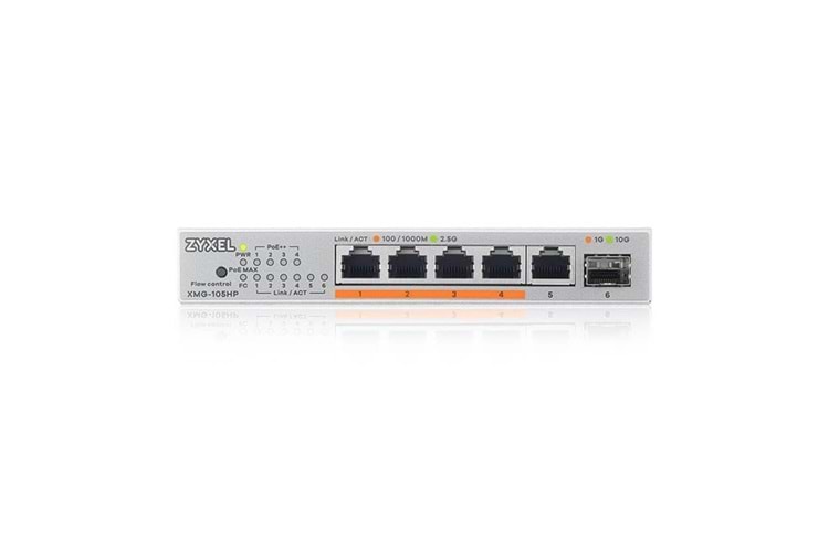 ZYXEL 5port XMG-105HP 2.5-GIGABIT 1-SFP 70W POE YÖNETİLEMEZ SWITCH