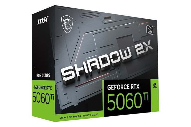 MSI RTX5060TI 16GB SHADOW 2X OC PLUS 128BİT GDDR7 HDMI DP PCIe 5.0