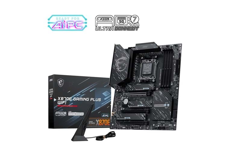 MSI X870E GAMING PLUS WIFI-7 DDR5 8200MHZ(OC) HDMI DP PCIe 16X v5.0 AM5 ATX