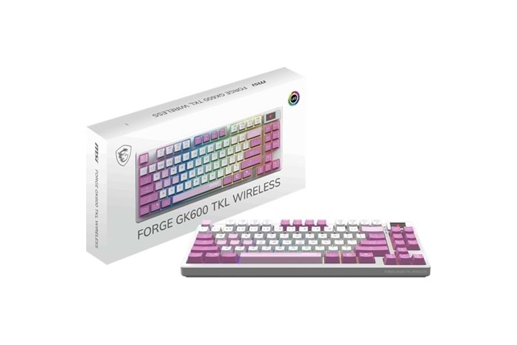 MSI FORGE GK600 TKL VİOLET MEKANİK GAMING KLAVYE