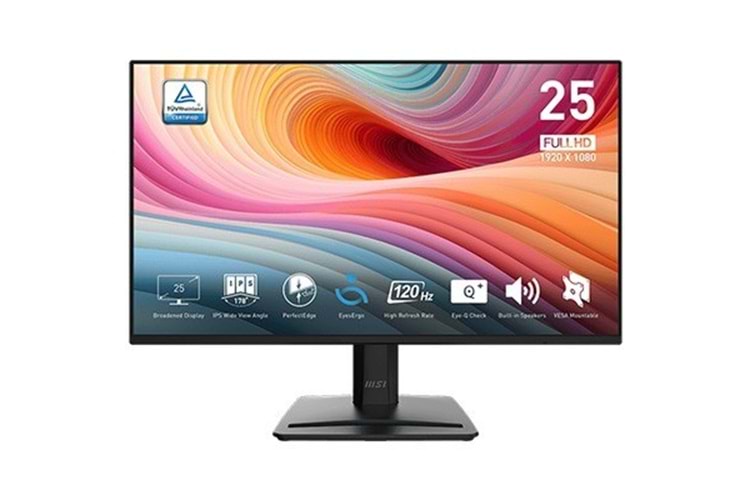 Msı 24.5 Pro Mp252 E2 1920X1080 (Fhd) 16:9 Flat Ips 120Hz 1Ms Adaptıve-Sync Monıtor
