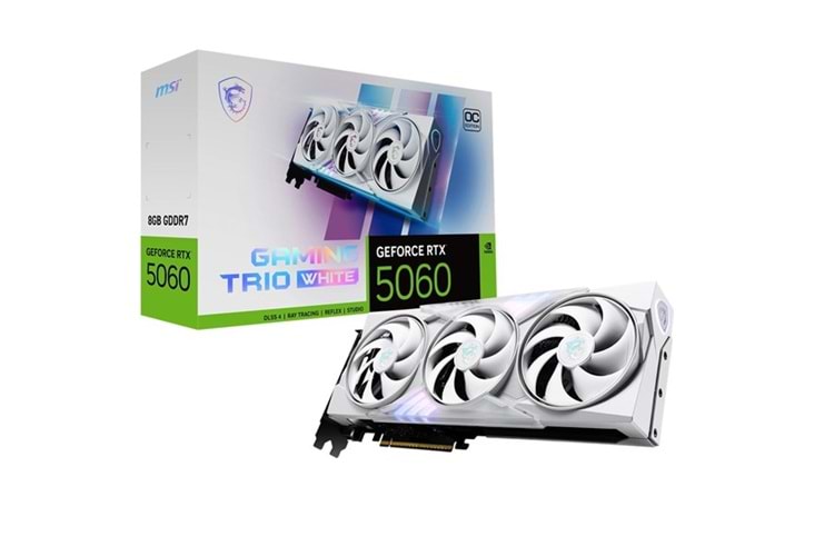 MSI 8GB RTX5060 GAMING TRIO OC WHITE GDDR7 128bit HDMI-DP PCIE 5.0 BEYAZ