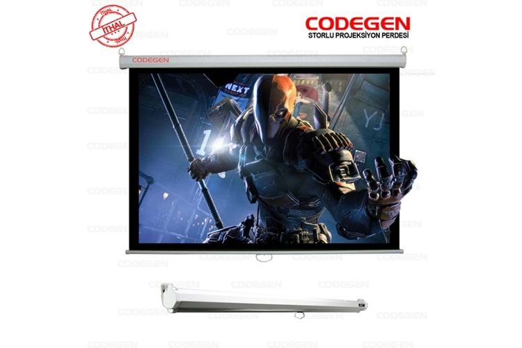 Codegen FAX-30 300x225 cm Storlu Manuel Fiber Glass Projeksiyon Perdesi (Arkası Siyah Fonlu)