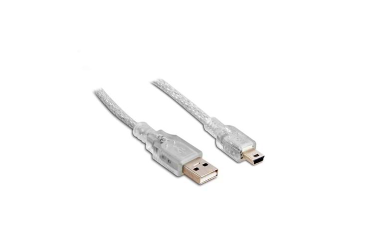 S-link SL-UK55 Usb2.0 5m Şeffaf Usb AM/Mini 5pin Kablo