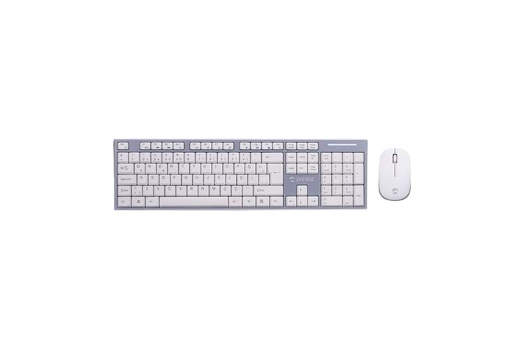 Everest KM-6063 Beyaz/Gri Kablosuz Q Multimedia Klavye + Mouse Set