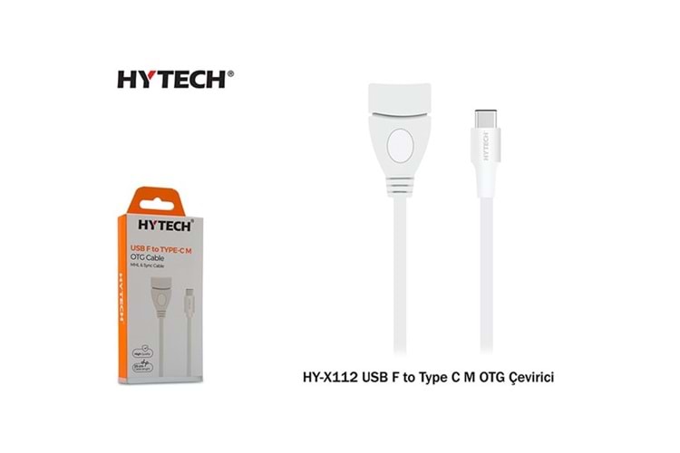 Hytech HY-X112 Beyaz USB F to Type C M OTG Çevirici