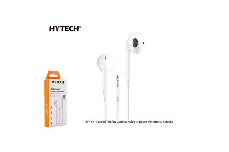 Hytech HY-XK10 Mobil Telefon Uyumlu Kulak içi Beyaz Mikrofonlu Kulaklık