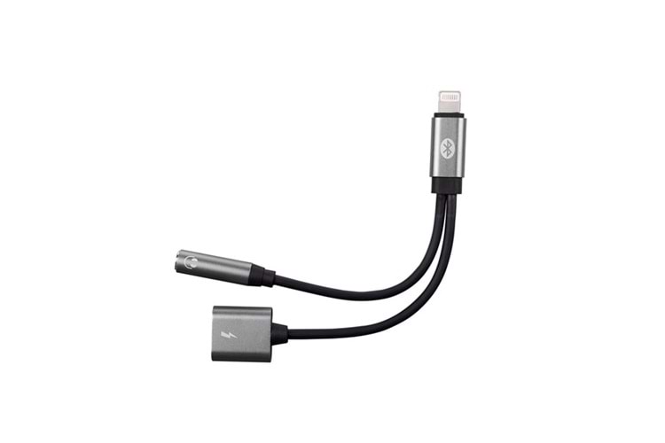 Hytech HY-XO45 Gri 2in1 bluetooth Şarj+Kulaklık Metal Çevirici Adaptör
