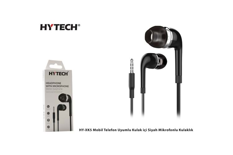 Hytech HY-XK5 Mobil Telefon Uyumlu Kulak içi Siyah Mikrofonlu Kulaklık