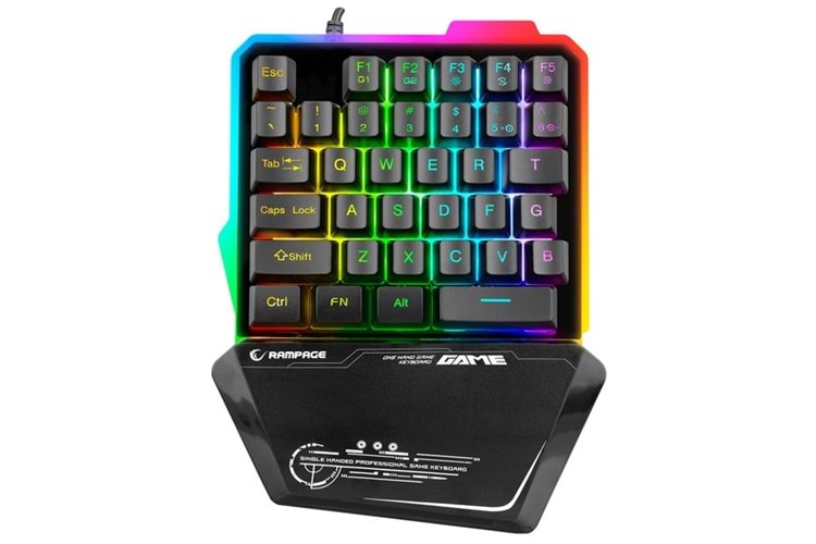 Rampage KB-R24 X-MINI RGB Zemin Aydınlatmalı Metal Taban Gövdeli Mini Gaming Oyuncu Klavyesi