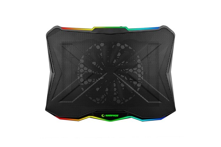 Rampage AD-RC8 SHOWY Siyah 180mm Fan 15''-17'' RGB Işıklı Notebook Soğutucu Stand