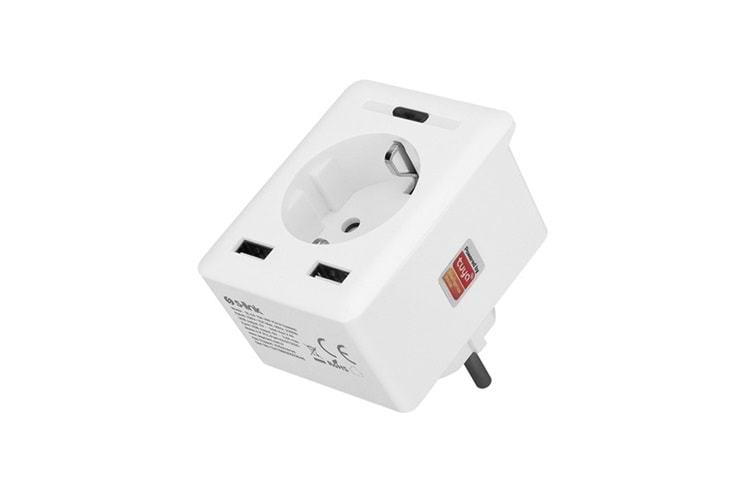 S-Link Swapp SL-04 10A Akım Korumalı Akıllı Priz 2 USB 2.4 Ghz Wifi TUYA Destekli