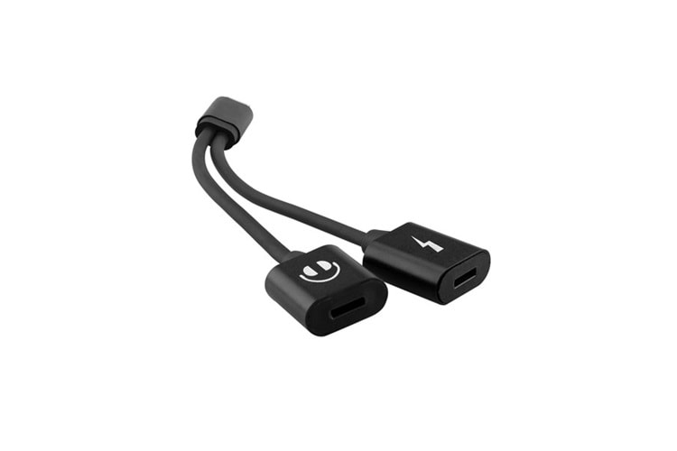 Hytech HY-XO38 Gümüş 2 in 1 Şarj+Kulaklık Lightning Metal Gövdeli Çevirici Kablo