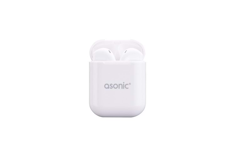 Asonic AS-TWS130 Beyaz Mobil Telefon Uyumlu Bluetooth TWS AirPods Mikrofonlu Kulaklık