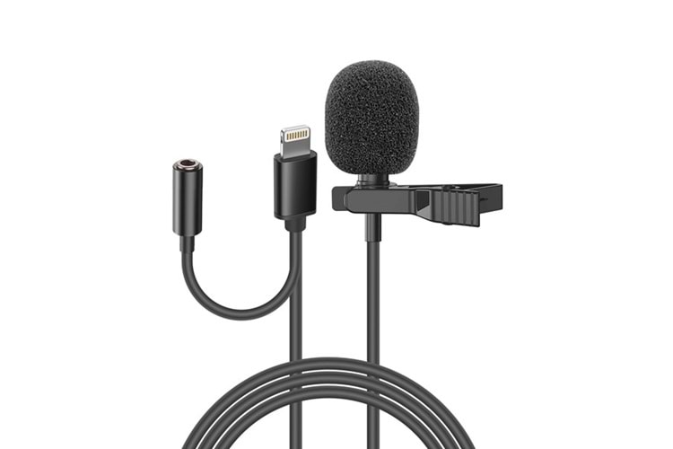 Snopy SN-MTK35 Siyah Lightning Tik-Tok Akıllı Telefon Kulaklık Çıkışlı Yaka Mikrofonu