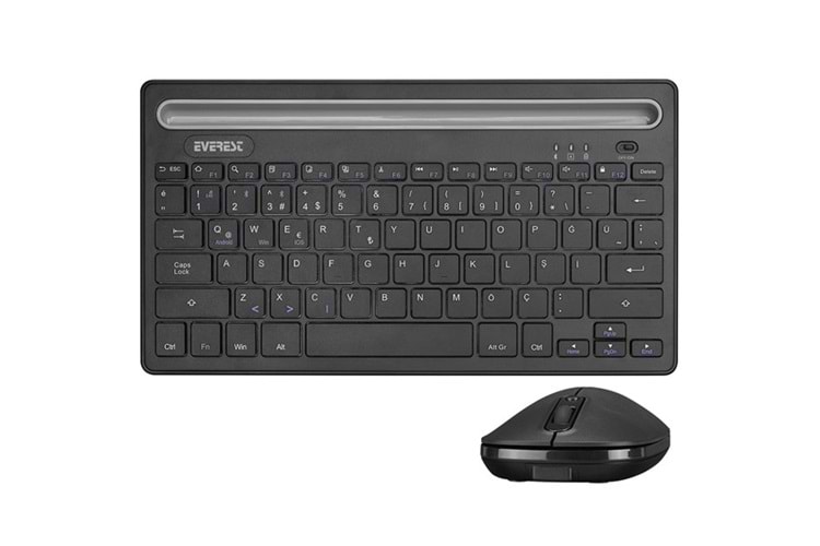 Everest KM-BT803 Siyah 3 in 1 BT 5.0+3.0+2.4Ghz 1600dpi Q Multimedia Kablosuz Klavye + Mouse Set