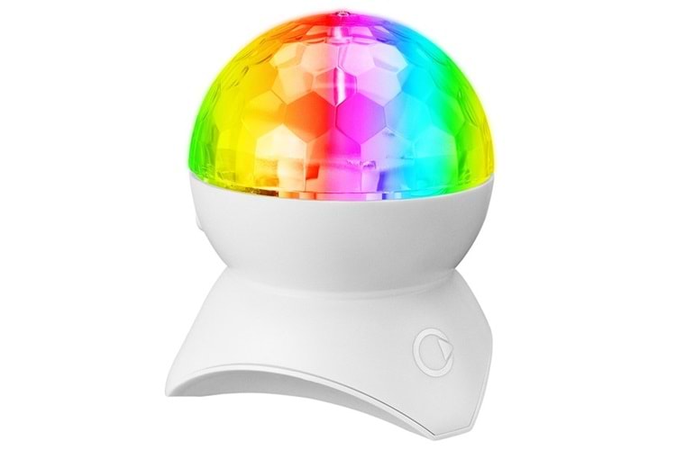 Mikado MD-X740 Beyaz Şarjlı BT-TF Cart-USB Tavan Led Işıklı Disko Topu Speaker Hoparlör