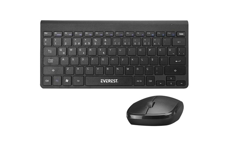 Everest KB-BT72 ELITE Black Metalik Kablosuz Q Klavye + Mouse Set