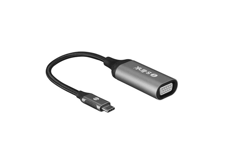 S-LINK Swapp SW-U5145 Gri Metal Type-C to VGA Adaptör