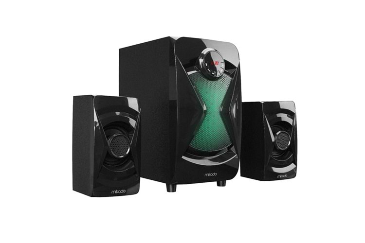 Mikado MD-370BT 2+1 38W Siyah BT/AUX/USB/FM/LED Işıklı Multimedia Speaker