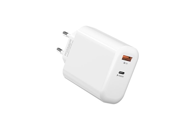 S-LINK SL-EC69 GAN PD 65W / QC 18W Type USB-C +USB A Hızlı Beyaz EV/NOTEBOOK Şarj Adaptör