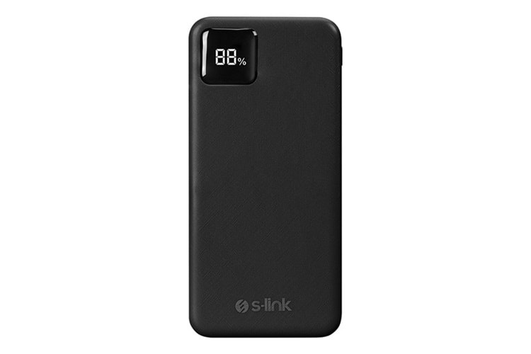S-link G104 10000mAh 2*USB+Type-C+Micro Kompakt Tasarım Siyah LCD Taşınabilir Pil Şarj Cihazı Powerbank