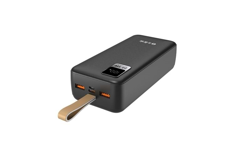 S-LINK G330 30000mAh Micro+Type-C+USB PD20W+QC3.0 18W Siyah LCD Taşınabilir Pil Şarj Cihazı Powerbank