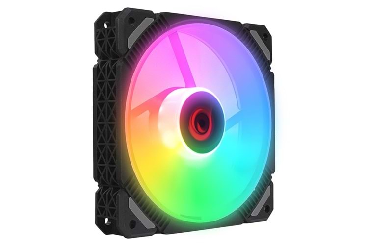 Rampage CROSS F20 38CFM 1200RPM 12cm Rainbow 3P+4P Molex Soketli Siyah Kasa Fanı