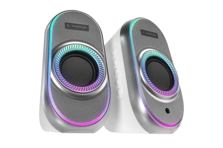 Rampage RMS-X3 2.0 6W Bluetooth Beyaz Multimedia RGB Işıklı Gaming USB Speaker