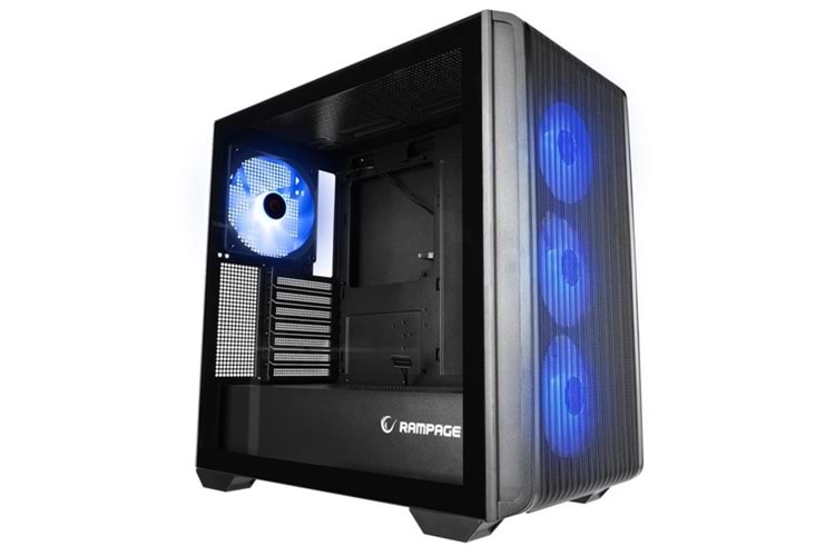 RAMPAGE CRAFT 4-RGB FANLI GAMING MID-TOWER PC KASASI SİYAH