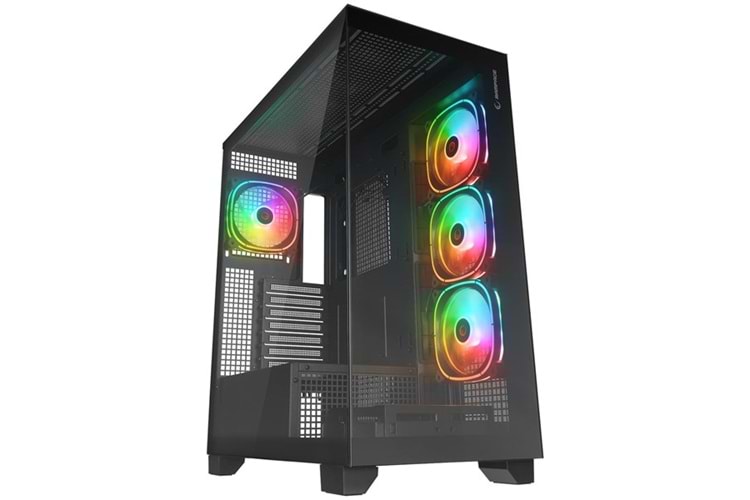 RAMPAGE HYDRA V2 BLACK 4-ARGB FANLI GAMING MID-TOWER PC KASASI