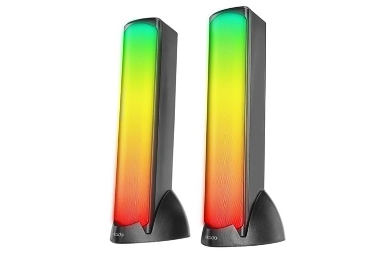 MIKADO MD-183 2.0 3W*2 Bluetooth Siyah RGB Aydınlatmalı USB + 3.5mm USB 5V Speaker Hoparlör
