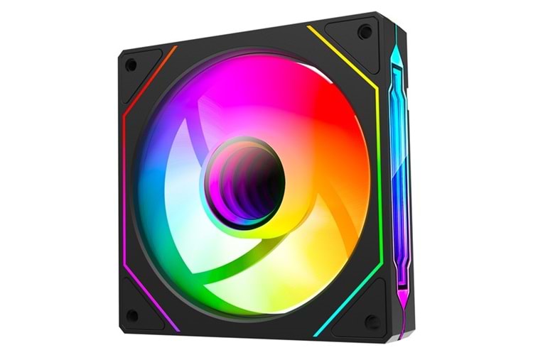 RAMPAGE 7C-120S Double Ring Aynalı ARGB Siyah Kasa Fanı