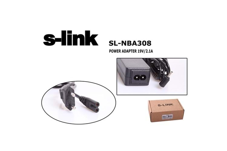 S-link SL-NBA308 40W 19V 2.1A 2.5*0.7 Asus Notebook Standart Adaptör