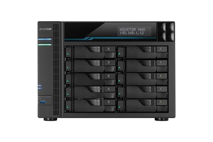 ASUSTOR AS6510T-64GB ATOM C3538 64GB RAM-10-diskli Nas Server (Disksiz)
