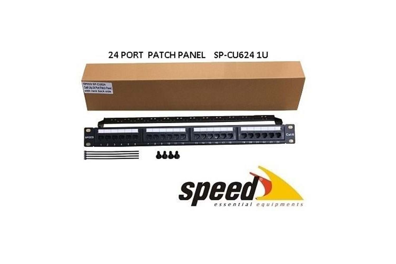 SPEED 1U 24port Cat6 Utp Patch Panel + Kablo Düzen SP-CU624