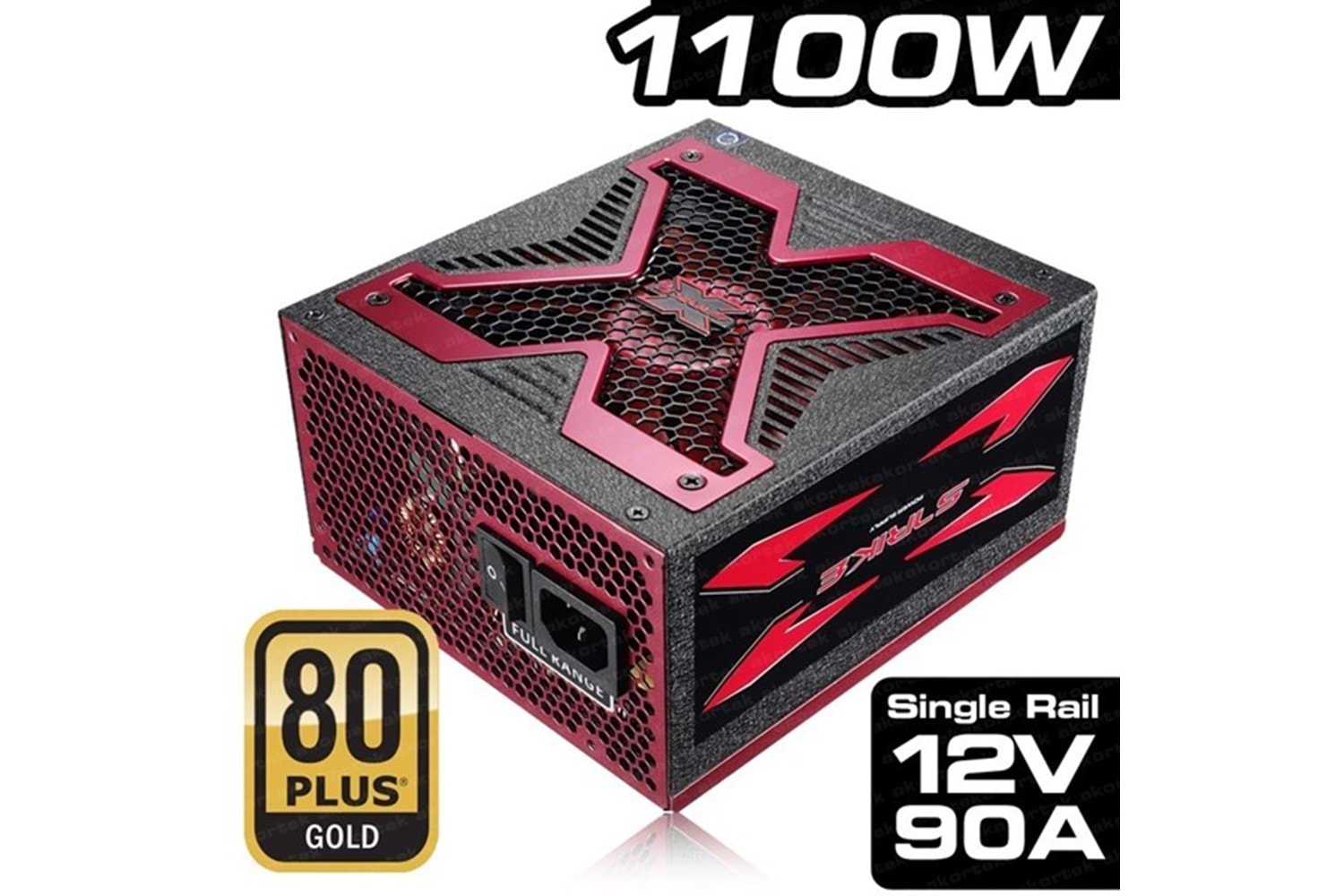 AEROCOOL 1100W 80+ STRIKE-X 14cm Fanlı Aktif PFC Power Supply
