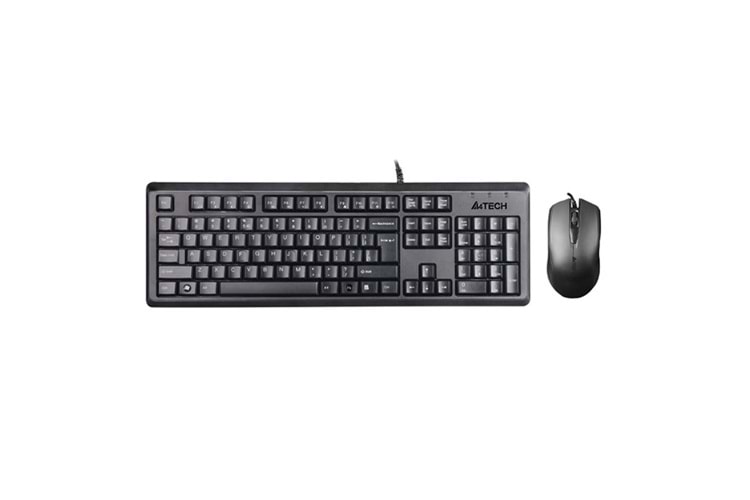 A4 TECH KR-9276 USB Q Trk Optic Mouse Suya Dayanıklı Siyah Multimedya Klavye - Mouse Set