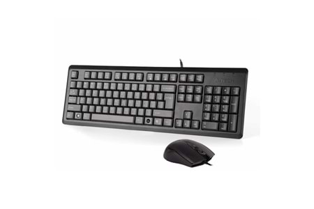 A4 TECH KR-9276 USB Q Trk Optic Mouse Suya Dayanıklı Siyah Multimedya Klavye - Mouse Set