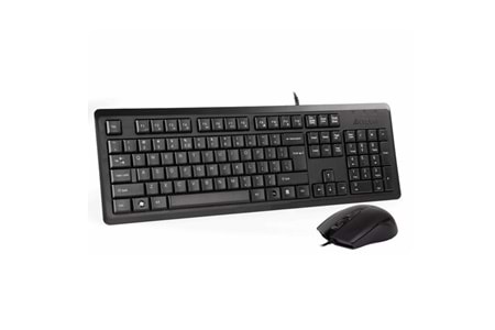 A4 TECH KR-9276 USB Q Trk Optic Mouse Suya Dayanıklı Siyah Multimedya Klavye - Mouse Set