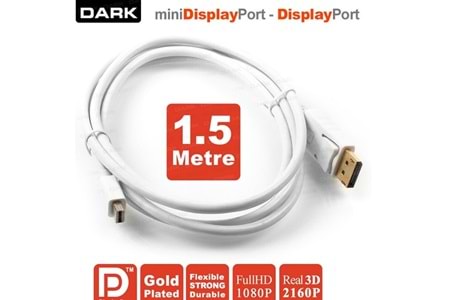 DARK DK-CB-DPXMDPL150 1.5metre mDP-DP Görüntü Kablosu