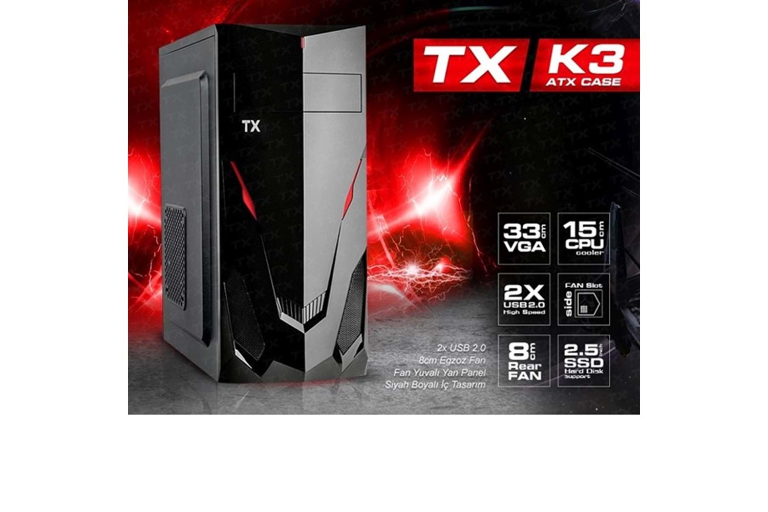 TX K3 TXCHK3P250 250W Standart Mid-Tower PC Kasası