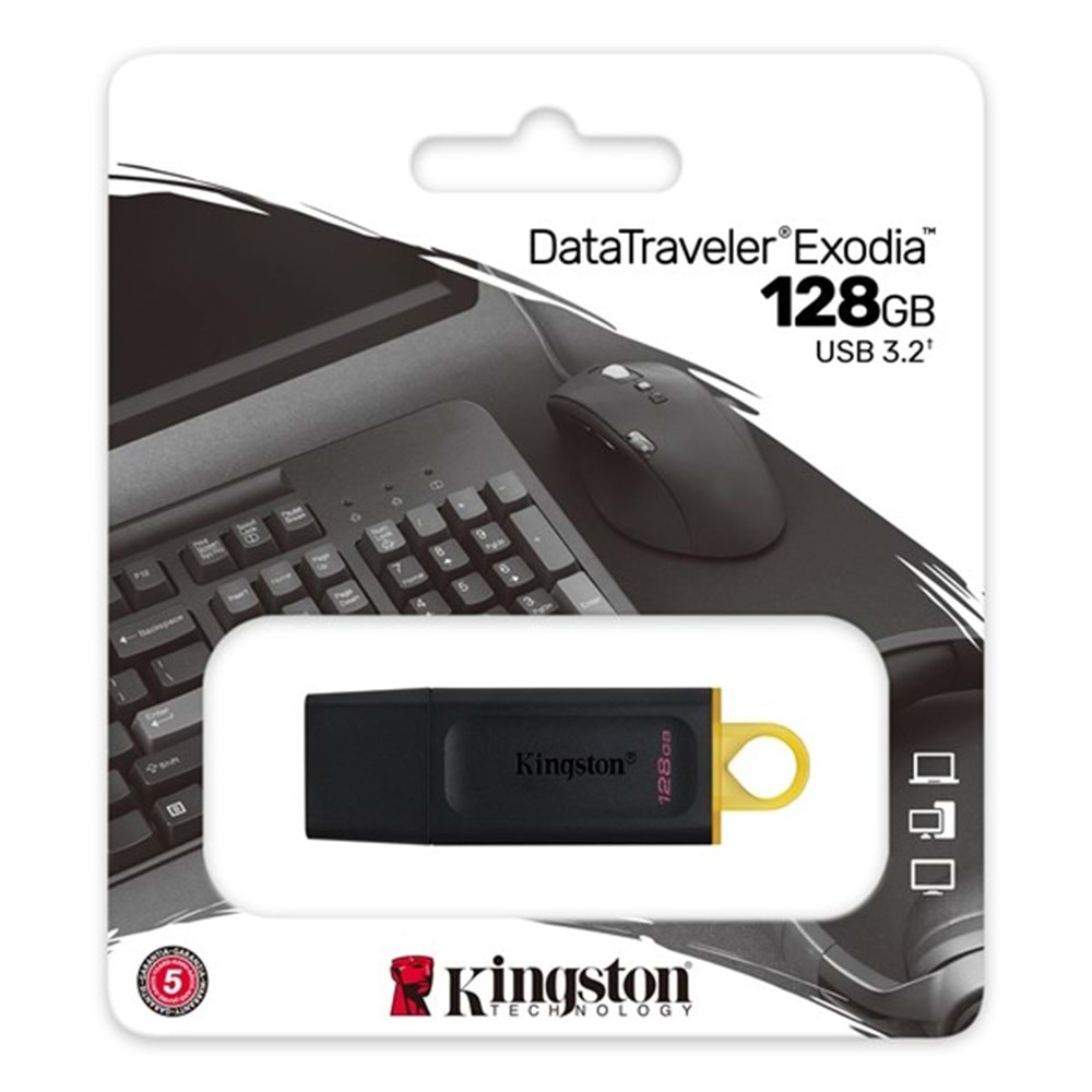 KINGSTON 128GB USB 3.2 Exodia DTX/128GB Siyah Taşınabilir Bellek