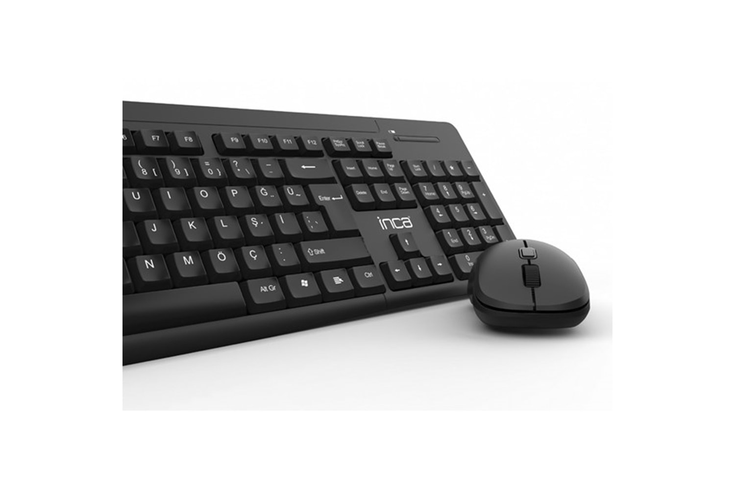 INCA IWS-539T Q Türkçe Kablosuz Multimedya Siyah Klavye+ Mouse