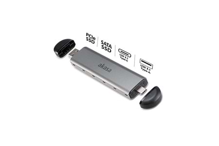AKASA USB 3.1 AK-ENU3M2-04 NVMe M2 Harddisk Kutusu Gümüş