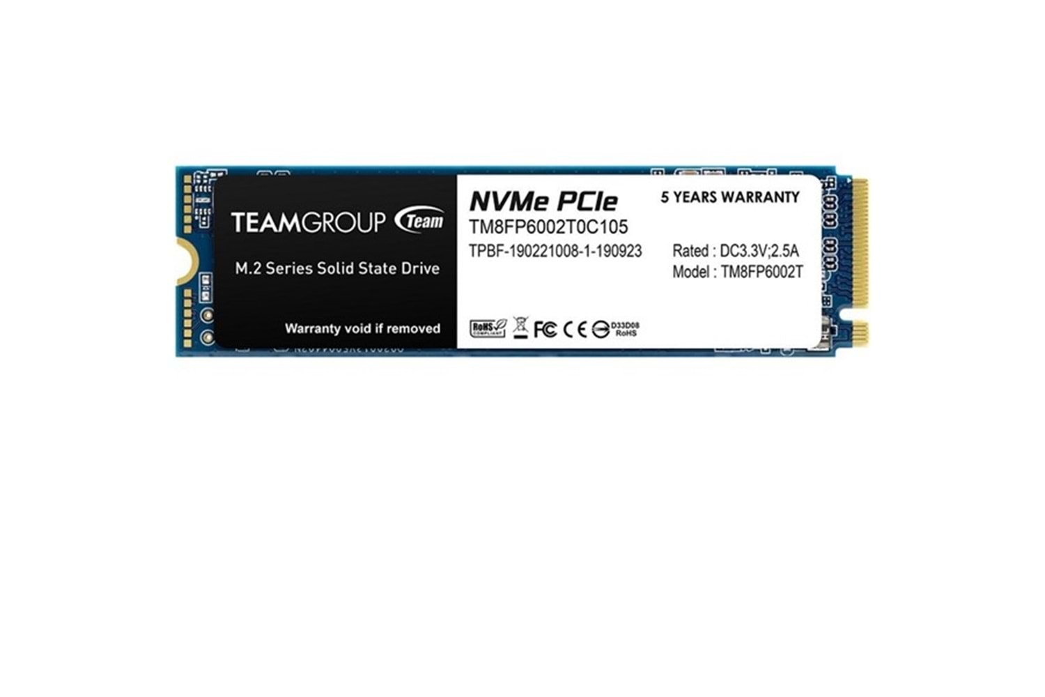 TEAM 1TB MP33 TM8FP6002T0C101 1800- 1500MB/s M2 PCIe NVMe Gen3 Disk
