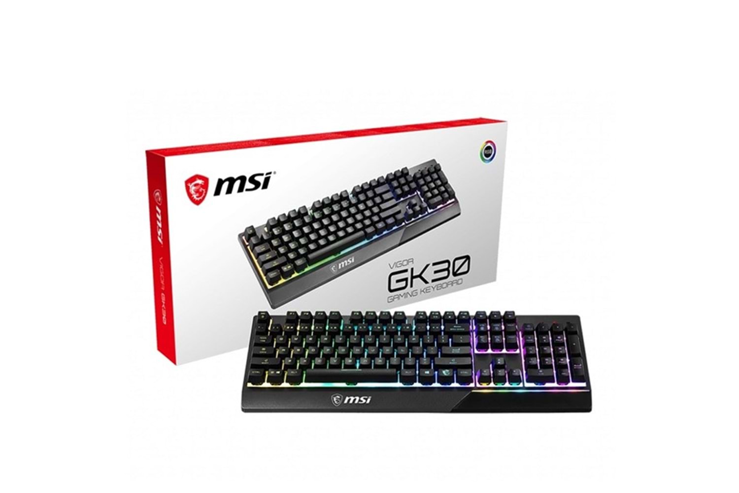 MSI GG Vigor GK30 TR USB Q Trk RGB Mekanik Hisli Siyah Gaming Klavye