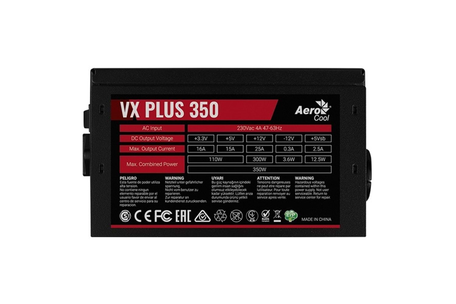 AEROCOOL 350W VX Plus AE-VXP350 12cm Fanlı Power Supply