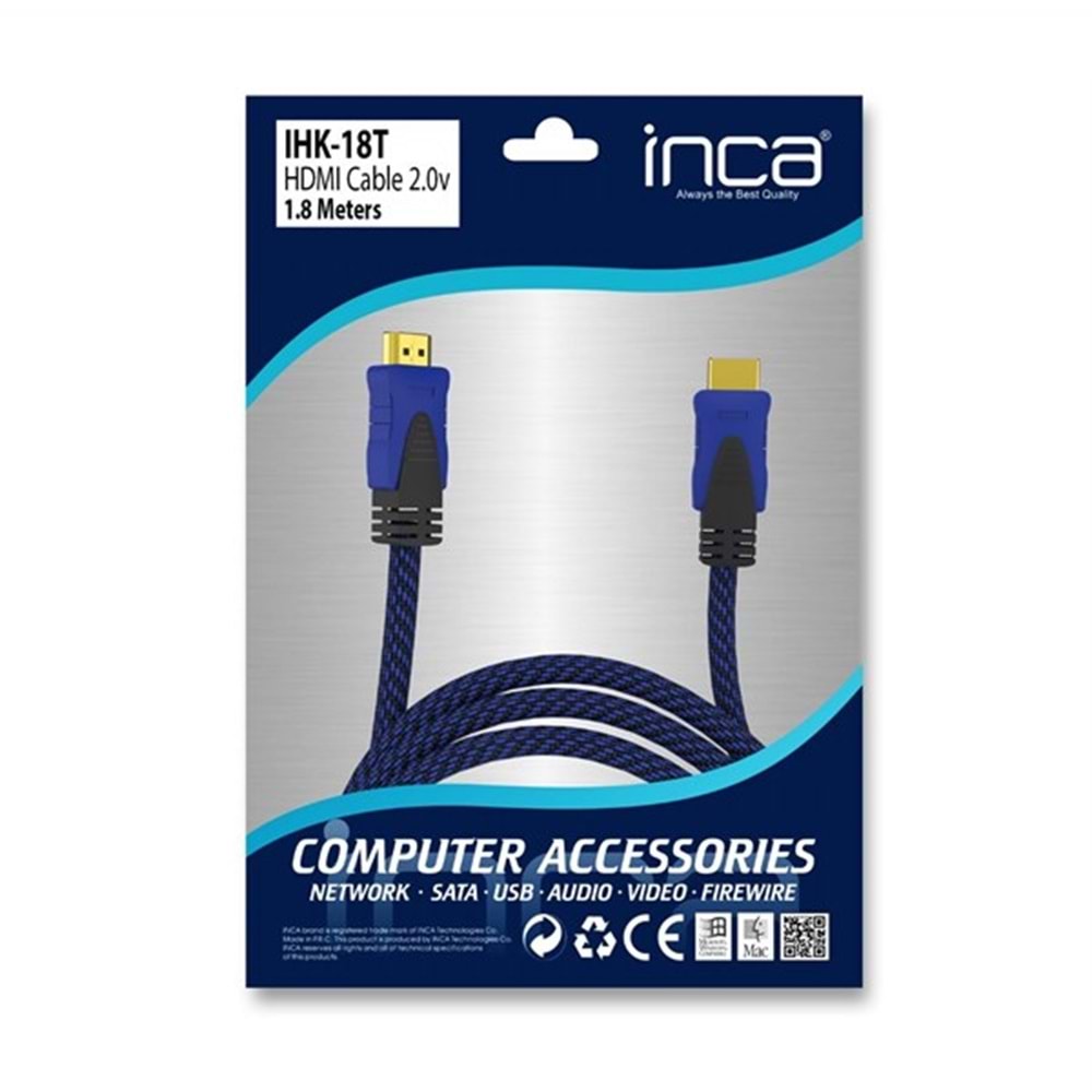 INCA IHK-18T 1.8metre HDMI Görüntü Kablosu 2.0v